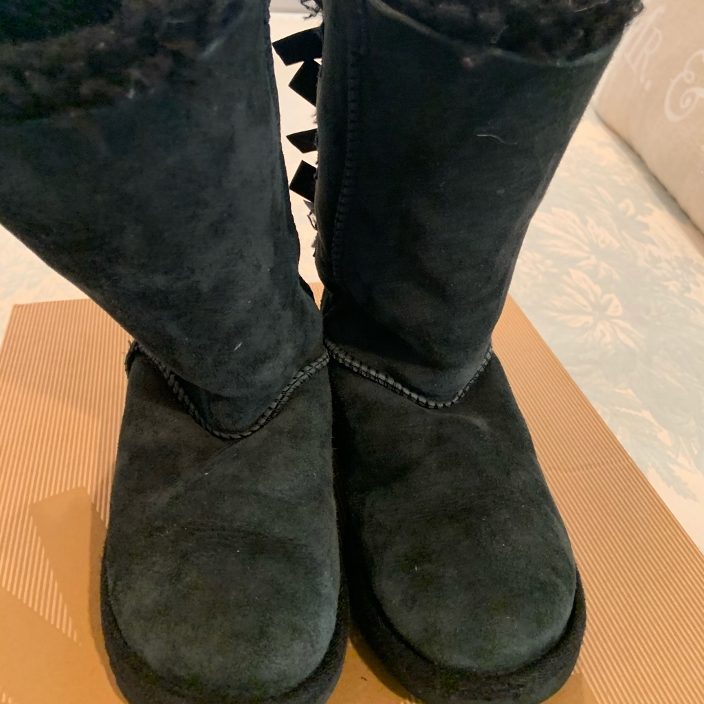 Ugg Bailey Bow Tall Boots Girl Size 13 Black